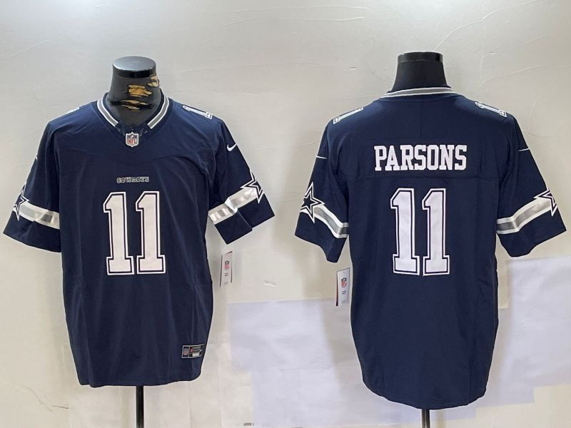 Men Dallas Cowboys #11 Parsons Blue 2024 Nike Three generations Vapor Limited NFL Jersey style 7->dallas cowboys->NFL Jersey
